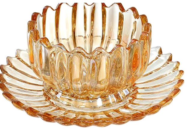 Amber Bowl & Saucer
