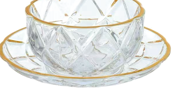 Gold-Rim Bowl & Saucer