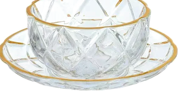 Gold-Rim Bowl & Saucer
