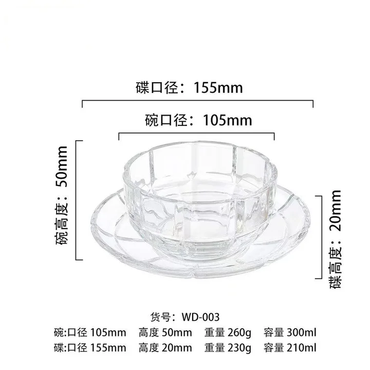 Clear Tea Bowl and Saucer Set catalog product image for wholesale review