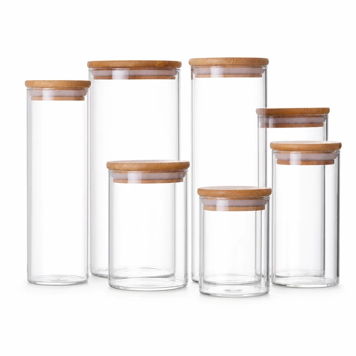 Cylindrical Glass Storage Jar 200-2000ml for an OEM glassware order