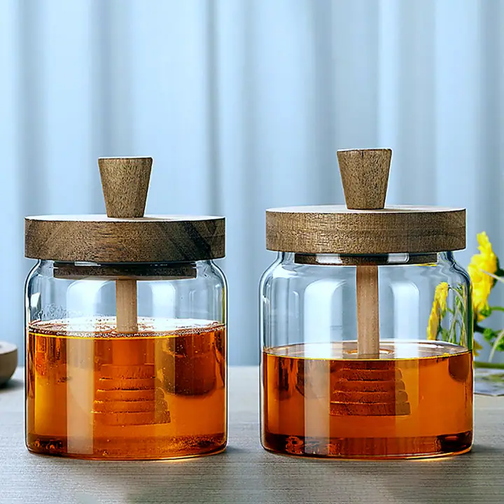 Glass Honey Jar 450ml for OEM wholesale glassware projects