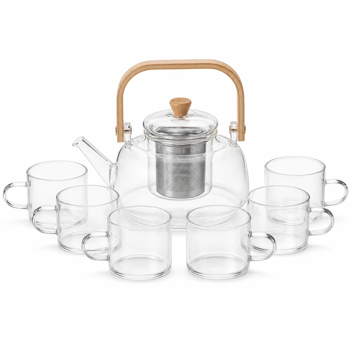 1 L Glass Teapot with Removable Stainless Steel Infuser for an OEM glassware order