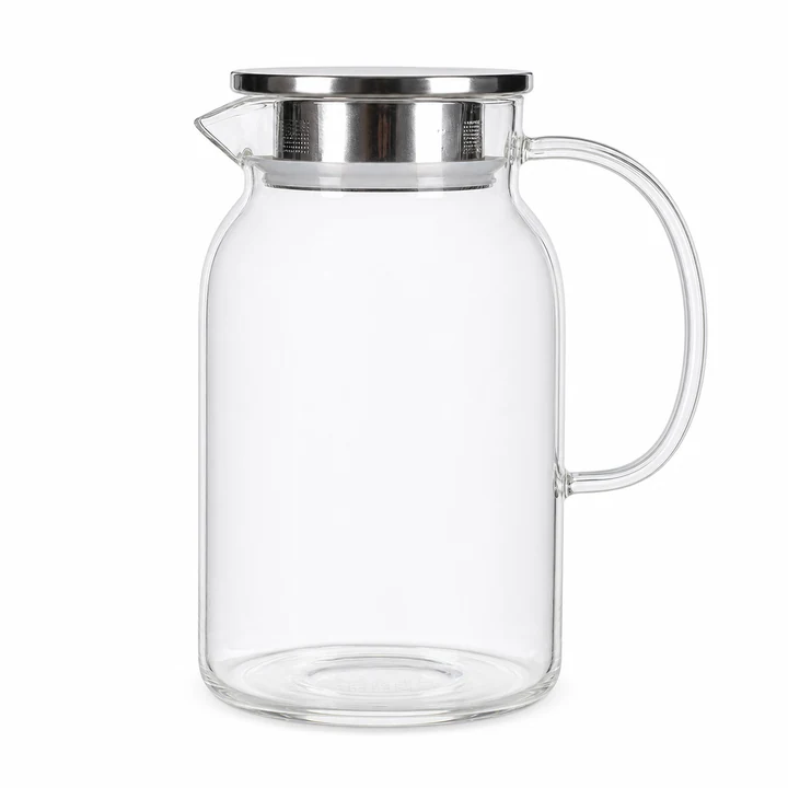 2 L Borosilicate Glass Pitcher with Dual-Filter Lid for an OEM glassware order