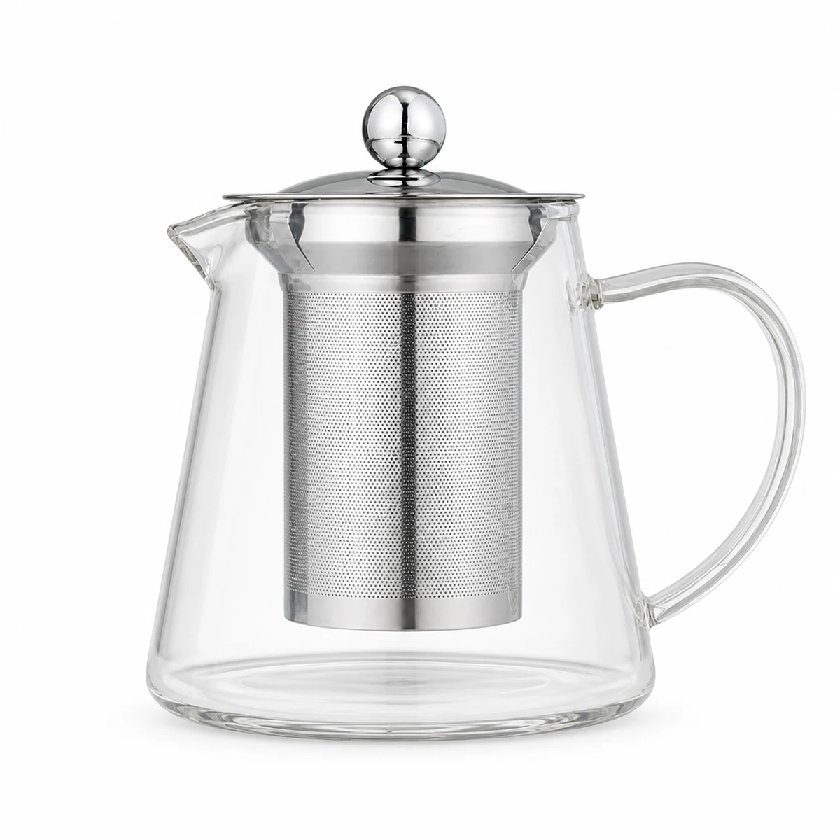 Tetera redonda de vidrio 450-950 ml imagen de catálogo para revisión mayorista