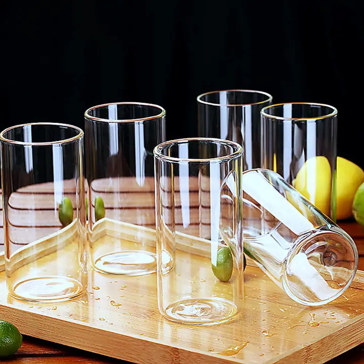 Straight Glass Cup Set 250-400ml for OEM wholesale glassware projects