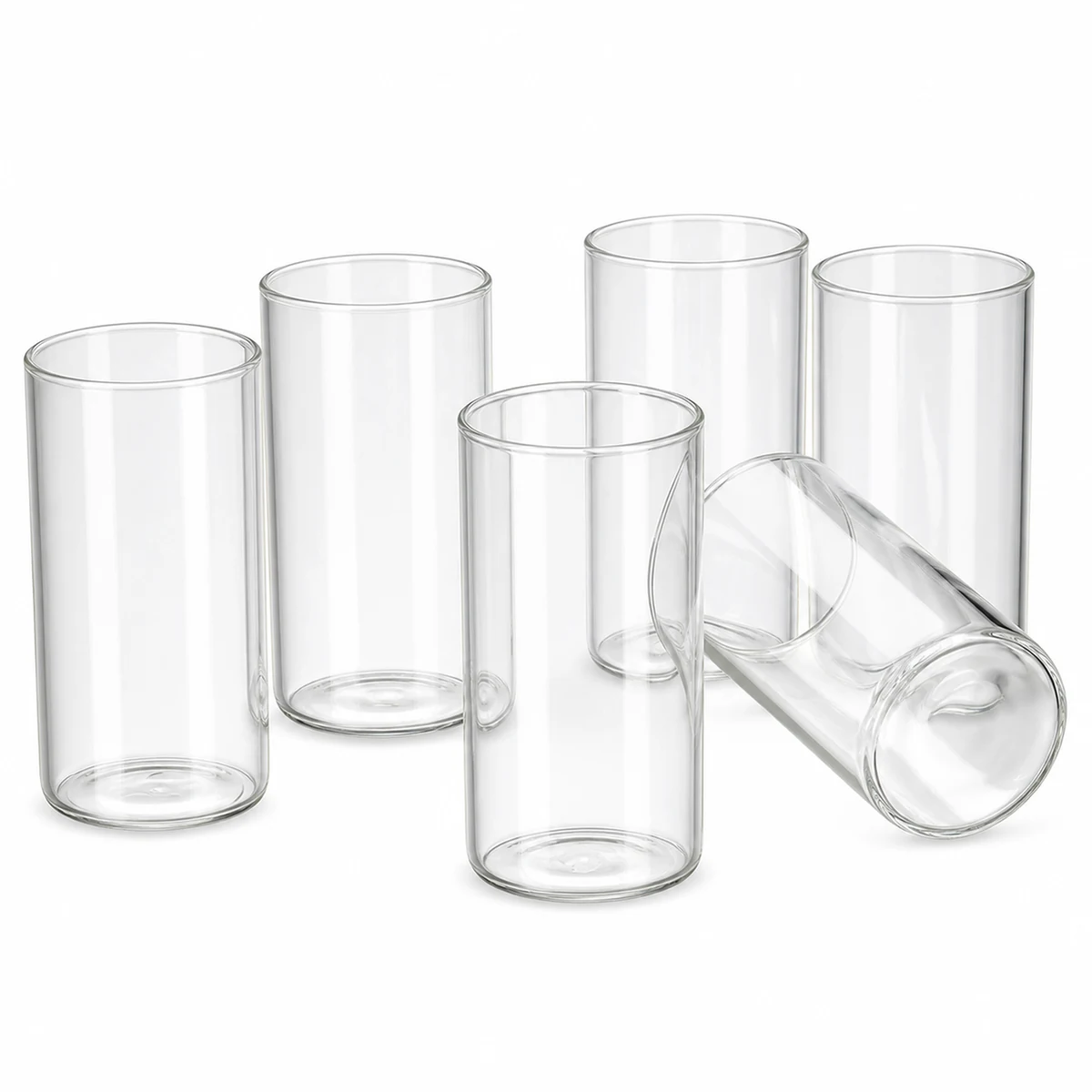 Straight Glass Cup Set 250-400ml for OEM wholesale glassware projects