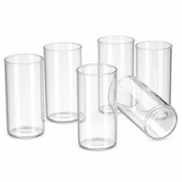 Straight Glass Cup Set 250-400ml for an OEM glassware order