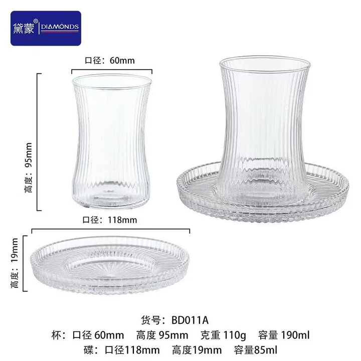 Turkish Tea Glass and Saucer Set catalog product image for wholesale review